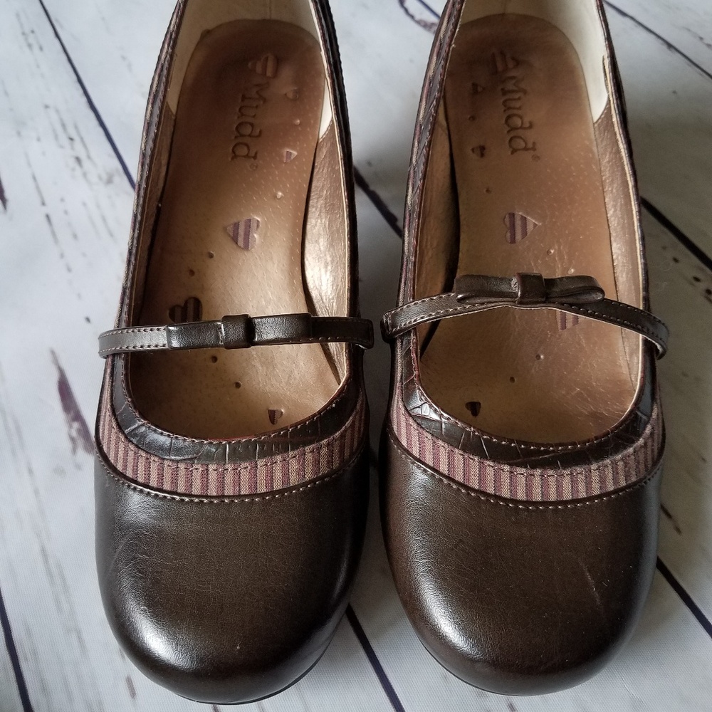 Brown high heels